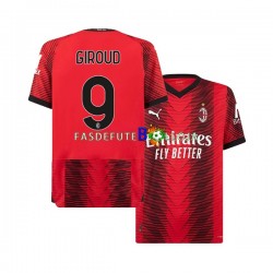 Camisola 1º Equipamento AC Milan Olivier Giroud 9 2023-2024 Manga Curta ,Homem