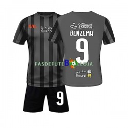 Camisola 2º Equipamento Al-Ittihad FC Benzema 9 2022-2023 Manga Curta ,Criança