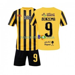 Camisola 1º Equipamento Al-Ittihad FC Benzema 9 2022-2023 Manga Curta ,Criança