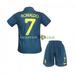 Camisola 2º Equipamento Al-Nassr Ronaldo 7 2022-2023 Manga Curta ,Criança