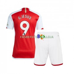 Camisola 1º Equipamento Arsenal Gabriel Jesus 9 2023-2024 Manga Curta ,Criança