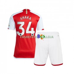 Camisola 1º Equipamento Arsenal Xhaka 34 2023-2024 Manga Curta ,Criança