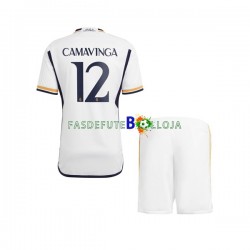 Camisola 1º Equipamento Real Madrid Camavinga 12 2023-2024 Manga Curta ,Criança