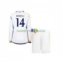 Camisola 1º Equipamento Real Madrid JOSELU 14 2023-2024 Manga Comprida ,Criança