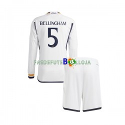 Camisola 1º Equipamento Real Madrid Jude Bellingham 5 2023-2024 Manga Comprida ,Criança