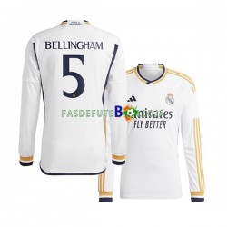 Camisola 1º Equipamento Real Madrid Jude Bellingham 5 2023-2024 Manga Comprida ,Homem