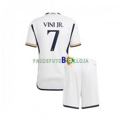 Camisola 1º Equipamento Real Madrid Vinicius Junior 7 2023-2024 Manga Curta ,Criança