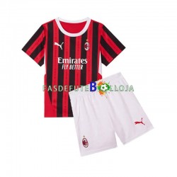 Camisola 1º Equipamento AC Milan 2024-2025 Manga Curta ,Criança