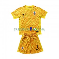 Camisola Guarda-redes 1º Equipamento Seleção Croata DOMINIK LIVAKOVIC 1 Euro 2024 Manga Curta ,Criança