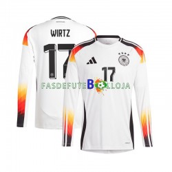 Camisola 1º Equipamento Seleção Alemã Florian Wirtz 17 Euro 2024 Manga Comprida ,Homem