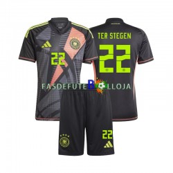 Camisola Guarda-redes 1º Equipamento Seleção Alemã Ter Stegen 22 Euro 2024 Manga Curta ,Criança