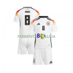 Camisola 1º Equipamento Seleção Alemã Toni Kroos 8 Euro 2024 Manga Curta ,Criança
