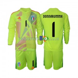 Camisola Guarda-redes 1º Equipamento Seleção Italiana Donnarumma 1 Euro 2024 Manga Comprida ,Criança