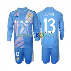 Camisola Guarda-redes 1º Equipamento Real Madrid Andriy Lunin 13 2024-2025 Manga Comprida ,Criança