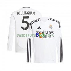 Camisola 1º Equipamento Real Madrid Jude Bellingham 5 2024-2025 Manga Comprida ,Homem