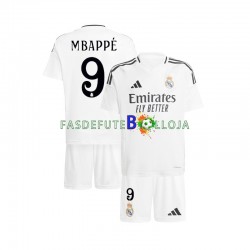 Camisola 1º Equipamento Real Madrid Kylian Mbappé 9 2024-2025 Manga Curta ,Criança