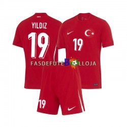 Camisola 2º Equipamento Seleção Turca Kenan Yıldız 19 Euro 2024 Manga Curta ,Criança