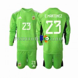 Camisola Guarda-redes 1º Equipamento Seleção Argentina Emiliano Martinez 23 World Cup 2022 Manga Comprida ,Criança