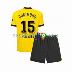 Camisola 1º Equipamento Borussia Dortmund Mats Hummels 15 2023-2024 Manga Curta ,Criança