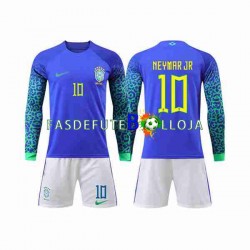 Camisola 2º Equipamento Seleção Brasileira Neymar Jr 10 World Cup 2022 Manga Comprida ,Criança