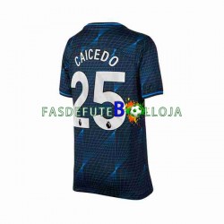 Camisola 2º Equipamento Chelsea Moises Caicedo 25 2023-2024 Manga Curta ,Homem