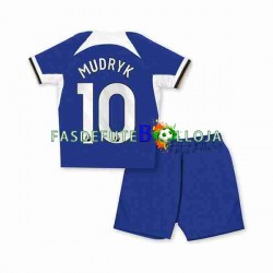 Camisola 1º Equipamento Chelsea Mykhaylo Mudryk 10 2023-2024 Manga Curta ,Criança
