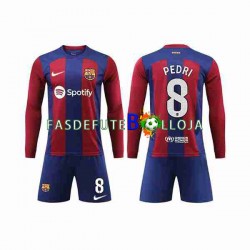 Camisola 1º Equipamento FC Barcelona Pedri 8 2023-2024 Manga Comprida ,Criança