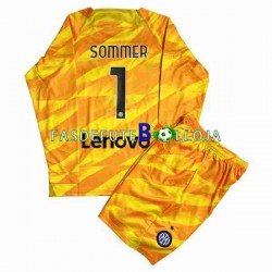 Camisola Guarda-redes 1º Equipamento Inter de Milão Sommer 1 2023-2024 Manga Comprida ,Criança