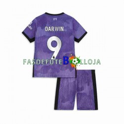 Camisola 3º Equipamento Liverpool Darwin Nunez 9 2023-2024 Manga Curta ,Criança
