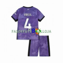Camisola 3º Equipamento Liverpool Virgil van Dijk 4 2023-2024 Manga Curta ,Criança