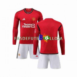 Camisola 1º Equipamento Manchester United 2023-2024 Manga Comprida ,Criança