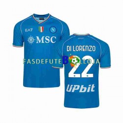 Camisola 1º Equipamento Napoli DI LORENZO 22 2023-2024 Manga Curta ,Homem
