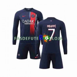 Camisola 1º Equipamento Paris Saint-Germain Mbappé Kylian 7 2023-2024 Manga Comprida ,Criança