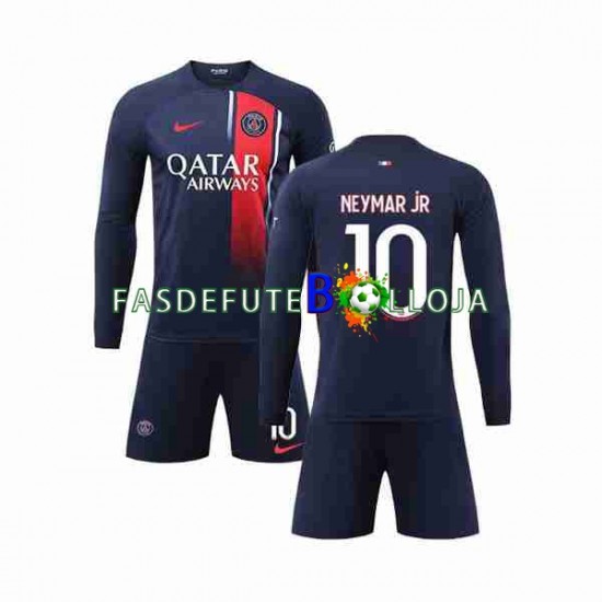 Camisola 1º Equipamento Paris Saint-Germain Neymar Jr 10 2023-2024 Manga Comprida ,Criança Camisola 1º Equipamento Paris Saint-Germain Neymar Jr 10 2023-2024 Manga Comprida ,Criança