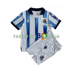 Camisola 1º Equipamento Real Sociedad 2023-2024 Manga Curta ,Criança