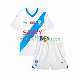 Camisola 2º Equipamento Al Hilal 2023-2024 Manga Curta ,Criança