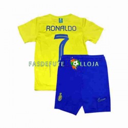 Camisola 1º Equipamento Al-Nassr Ronaldo 7 2023-2024 Manga Curta ,Criança