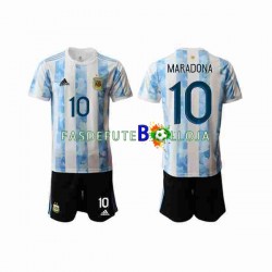 Camisola 1º Equipamento Seleção Argentina Maradona 10 2020-2021 Manga Curta ,Criança