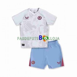 Camisola 2º Equipamento Aston Villa 2023-2024 Manga Curta ,Criança