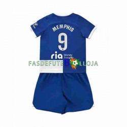 Camisola 2º Equipamento Atlético Madrid 2 Memphis Depay 9 2023-2024 Manga Curta ,Criança