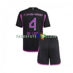 Camisola 2º Equipamento Bayern de Munique Matthijs de Ligt 4 2023-2024 Manga Curta ,Criança