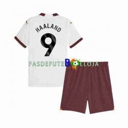 Camisola 2º Equipamento Manchester City Erling Haaland 9 2023-2024 Manga Curta ,Criança
