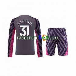 Camisola Guarda-redes 2º Equipamento Manchester City Ederson Moraes 31 2023-2024 Manga Comprida ,Criança