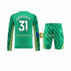 Camisola Guarda-redes 1º Equipamento Manchester City Ederson Moraes 31 2023-2024 Manga Comprida ,Criança