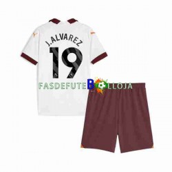 Camisola 2º Equipamento Manchester City Julian Alvarez 19 2023-2024 Manga Curta ,Criança