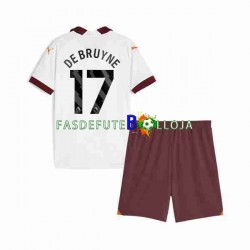 Camisola 2º Equipamento Manchester City Kevin De Bruyne 17 2023-2024 Manga Curta ,Criança