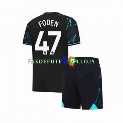 Camisola 3º Equipamento Manchester City Phil Foden 47 2023-2024 Manga Curta ,Criança