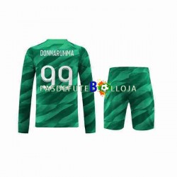 Camisola Guarda-redes 1º Equipamento Paris Saint-Germain Donnarumma 99 2023-2024 Manga Comprida ,Criança