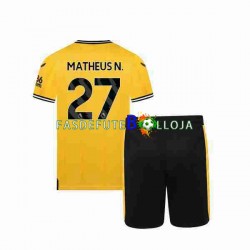 Camisola 1º Equipamento Wolverhampton Wanderers Matheus Nunes 27 2023-2024 Manga Curta ,Criança