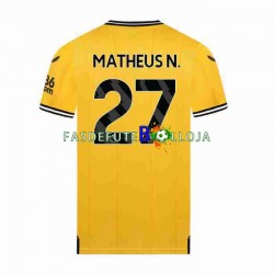 Camisola 1º Equipamento Wolverhampton Wanderers Matheus Nunes 27 2023-2024 Manga Curta ,Homem